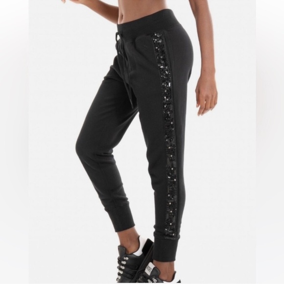 Polo Ralph Lauren Women’s‎ Beaded Embellished Black Fleece Sweatpants Size XXL - Picture 1 of 6